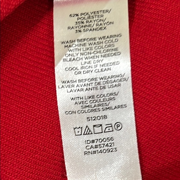 LOFT Outlet Red Skirt with Gold Button Accents, Excellent Condition, Size 4 - Picture 7 of 7